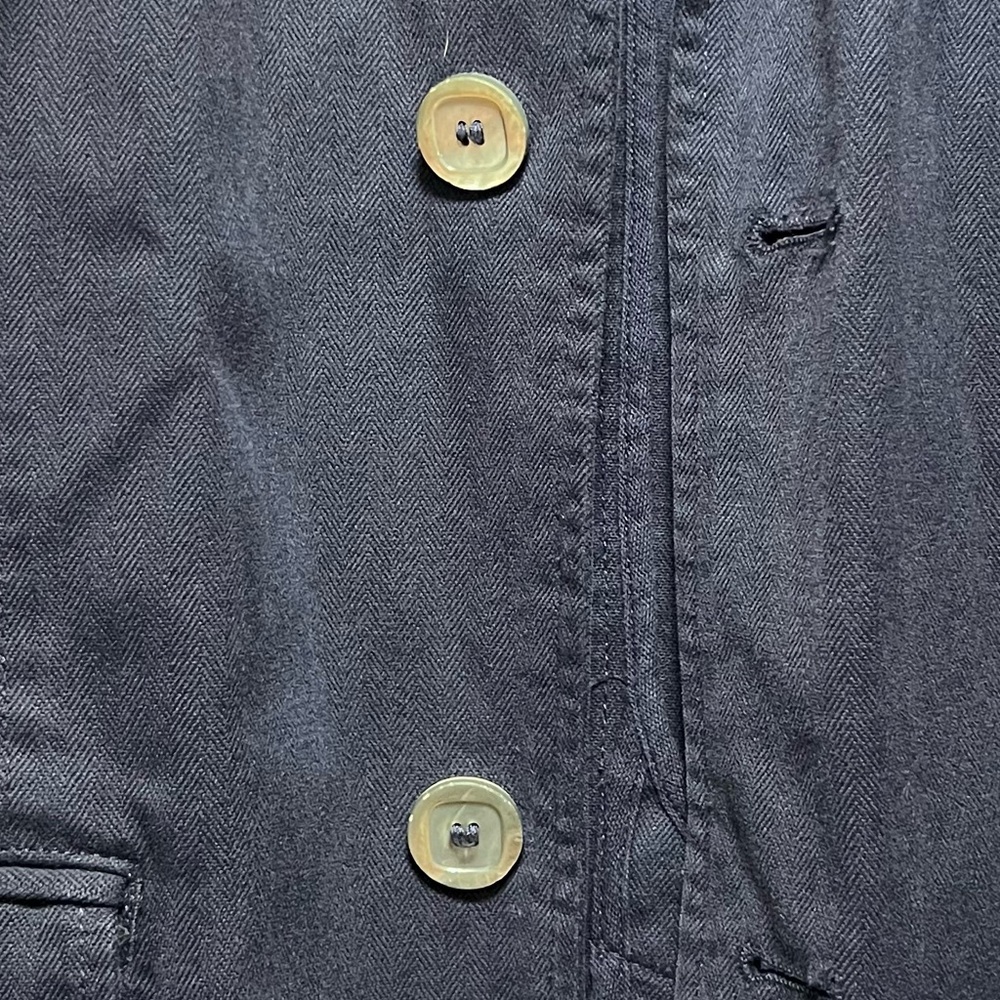 A.P.C. Canvas Navy Cotton Blazer Coat Pearl-like Two Buttons Classic Size Medium - Picture 5 of 10